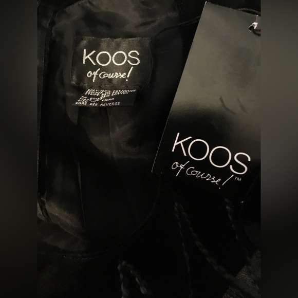 VTG KOOS of Course! Black Velvet / Supersuede Dress 1X  Vintage   New - Picture 8 of 12